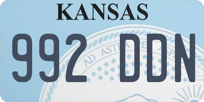 KS license plate 992DDN