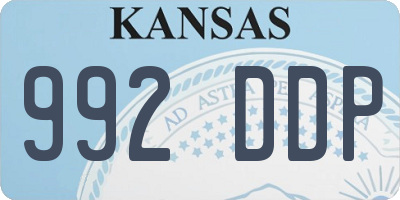KS license plate 992DDP
