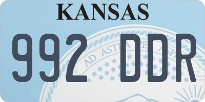 KS license plate 992DDR
