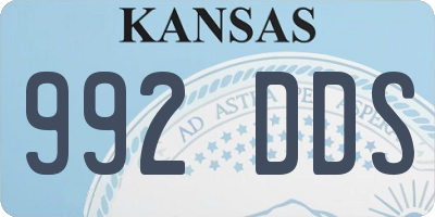 KS license plate 992DDS