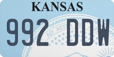 KS license plate 992DDW