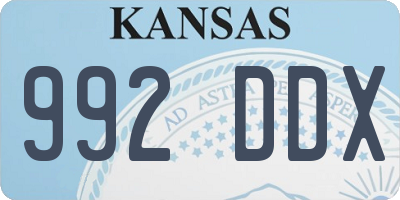 KS license plate 992DDX