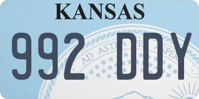 KS license plate 992DDY