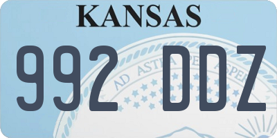 KS license plate 992DDZ