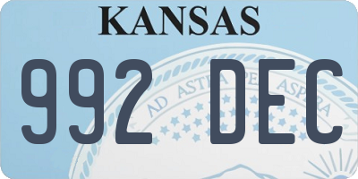 KS license plate 992DEC