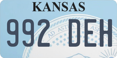 KS license plate 992DEH