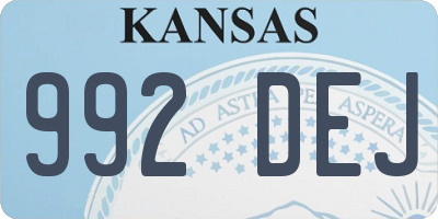 KS license plate 992DEJ