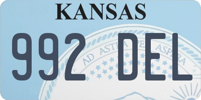 KS license plate 992DEL