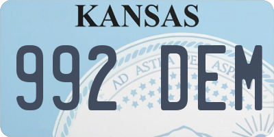 KS license plate 992DEM