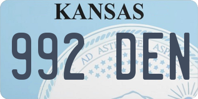 KS license plate 992DEN