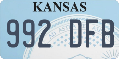 KS license plate 992DFB