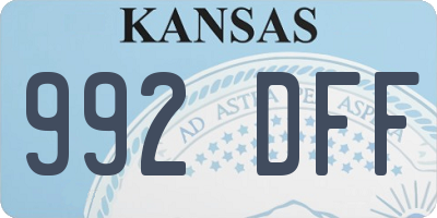 KS license plate 992DFF