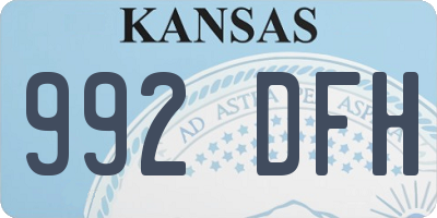 KS license plate 992DFH