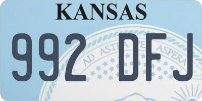 KS license plate 992DFJ