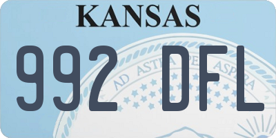 KS license plate 992DFL