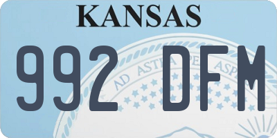 KS license plate 992DFM