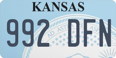 KS license plate 992DFN