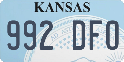 KS license plate 992DFO