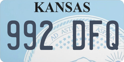 KS license plate 992DFQ