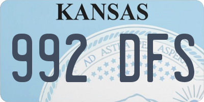 KS license plate 992DFS