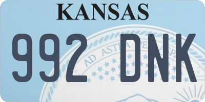 KS license plate 992DNK