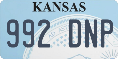 KS license plate 992DNP
