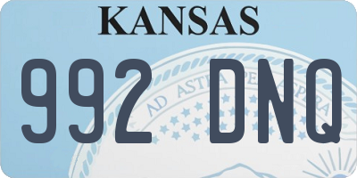 KS license plate 992DNQ