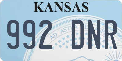 KS license plate 992DNR