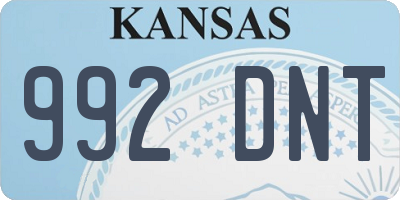 KS license plate 992DNT
