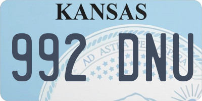 KS license plate 992DNU