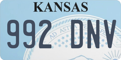 KS license plate 992DNV
