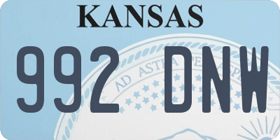 KS license plate 992DNW