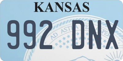 KS license plate 992DNX