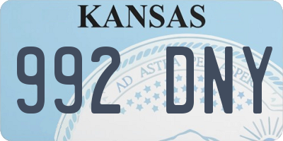 KS license plate 992DNY