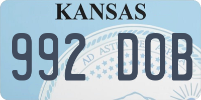 KS license plate 992DOB