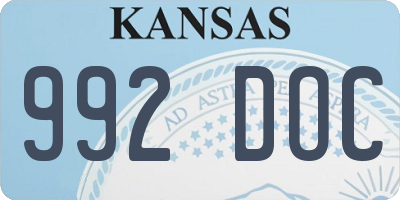 KS license plate 992DOC