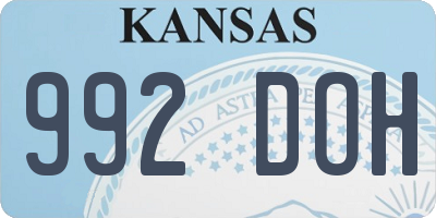 KS license plate 992DOH