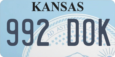 KS license plate 992DOK
