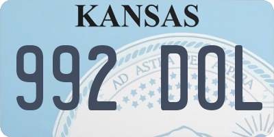 KS license plate 992DOL