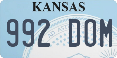 KS license plate 992DOM
