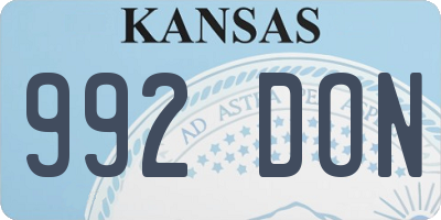 KS license plate 992DON