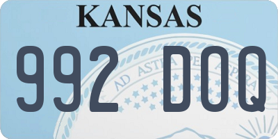KS license plate 992DOQ