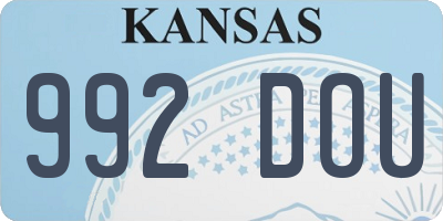 KS license plate 992DOU