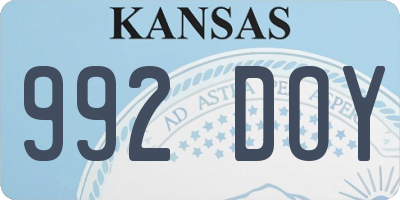 KS license plate 992DOY