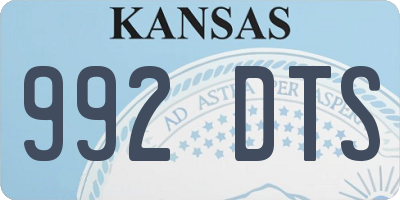 KS license plate 992DTS