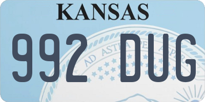 KS license plate 992DUG