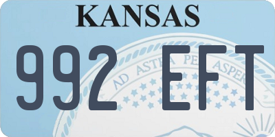 KS license plate 992EFT