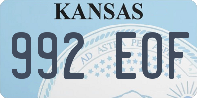 KS license plate 992EOF