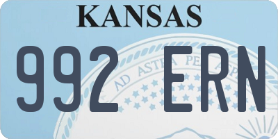 KS license plate 992ERN