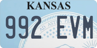 KS license plate 992EVM
